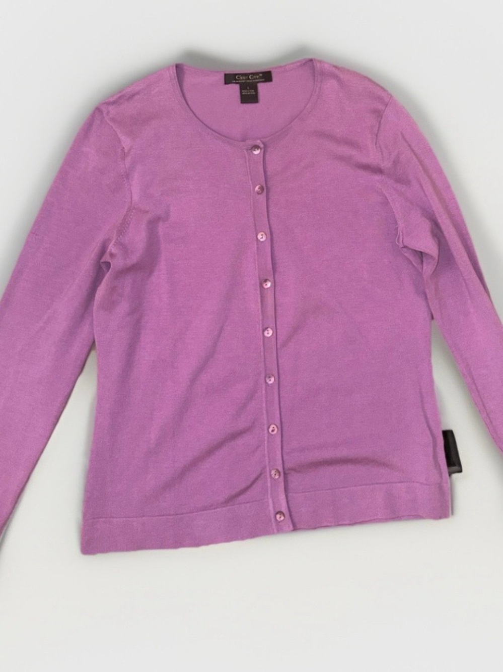Lavender Button-Front Cardigan